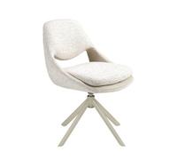 Angel Cerda Swivel Chair In Off-White And Cream Fabric