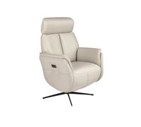 Angel Cerda Swivel Recliner Armchair In Pearl Grey Leather