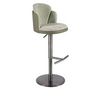 Angel Cerda Swivel Stool In Dark Green And White Fabric And Olive Green Leatherette