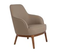 Angel Cerda Stylish Taupe Grey Leatherette Swivel Armchair