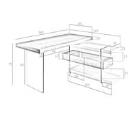 Angel Cerdá Tempered glass desk with wooden top 3002/3003 - Walnut Veneer