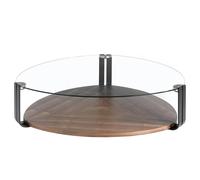 Angel Cerda Stylish Triangular Coffee Table With Glass Top And Walnut Base
