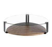 Angel Cerdá Triangular Coffee Table Triangular Tempered Glass, Black Steel and Walnut 2055