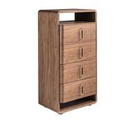 Angel Cerda Chest of Drawers in Walnut Veneer & Black PVC Angel Cerda Walnut