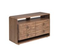 Angel Cerdá Walnut and Black Pvc Chest of Drawers 7226