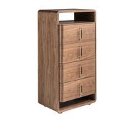 Angel Cerdá Walnut and Black Pvc Chest of Drawers 7227