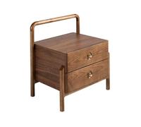 Angel Cerda Walnut Bedside Table With A Natural Walnut Veneer Wood Structure