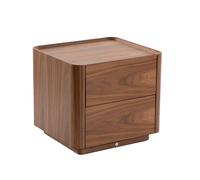Angel Cerda Walnut Bedside Table with LED Sensor Light 2 Angel Cerda Walnut