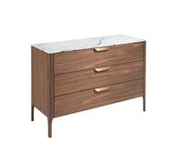 Angel Cerda Elegant Walnut Chest Of Drawers With Marble-Effect Top