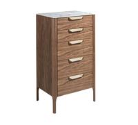 Angel Cerdá Walnut Chiffonier With Marble-look Glass Top 7039