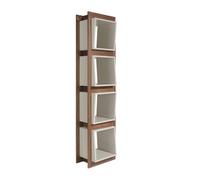 Angel Cerda Walnut Veneer Cube Shelf, Glossy Pearl Grey 50x41x200 Angel Cerda Grey
