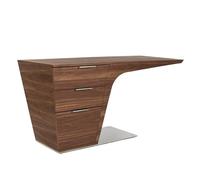 Angel Cerda Walnut Veneer Desk with Chromed Stainless Steel Base in Brown Angel Cerda Brown