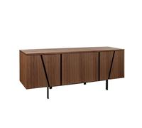 Angel Cerda Walnut Veneer Sideboard with Black Epoxy Steel Legs in Brown Angel Cerda Brown