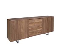 Angel Cerda Walnut Veneer Sideboard with Chromed Steel Legs in Brown Angel Cerda Brown
