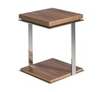 Angel Cerda Modern Square Corner Table In Walnut And Chrome Steel For Stylish Interiors