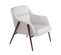 Angel Cerda White Fabric Armchair with Brown Painted Steel Legs Angel Cerda White