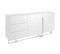 Angel Cerda White Lacquered MDF Sideboard with Chrome-Plated Legs Angel Cerda White