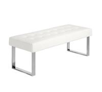 Angel Cerda White Leatherette Bench, 120x45x42 cm | Size: 120 x 45 x 42 cm Angel Cerda White 120 x 45 x 42 cm