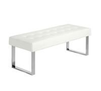 Angel Cerda Stylish White Leatherette Bench For Modern Bedrooms