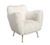 Angel Cerda White Long Pile Fabric Armchair