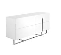 Angel Cerda Stylish White Wood And Chrome Steel Sideboard For Modern Living Rooms