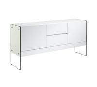 Angel Cerdá White Wood and Tempered Glass Sideboard 3063