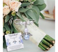 Angel Charm Bride Something Blue for Wedding Bouquet Charms for Wedding Memory Something Blue Gift for Bride Bridal Accessories Guardian Angel Pin Remembrance Gifts 1 Pack
