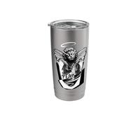 Angel Cherub Pray Fire Eyes Blackwork Stainless Steel Insulated Tumbler
