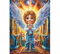 Angel Child in Flower Garden 300 Pieces Classic Jigsaw Puzzle Puzzle for Adults Concentration Training Wall Art Mental Exercise Cardboard 300 PCS