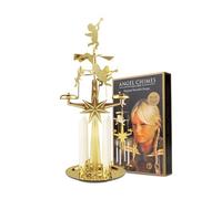 Angel Chimes Original Swedish Rotating Candle Chimes, Brass Spinning Candle Carousel Decoration, Heat Powered Christmas Ornament, Scandinavian Hygge Home Decor