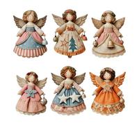 Angel Christmas Decoration 6 Pieces Natural Adjustable Cord with Pendant