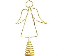 Angel Christmas Tree Top LED Lighted Glitter Gold Wrought Iron Ornament for Holiday Table Display Seasonal Home Decor 33.98x21cm or 17.50x27.99cm(Tree Decoration)