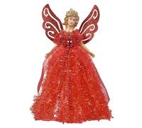 Angel Christmas Tree Topper, 22 x 13cm cm Christmas Tree Fairy, Christmas Tree Angel Topper with Feather Wings, Handmade Angel Tree Topper for Christmas Tree Decorations