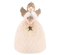 Angel Christmas Tree Topper, 26cm Angel Holiday Tree Top Ornament, Plush Fairy Topper Christmas Decorations With Fairy Stick, For Bedroom Living Room Office