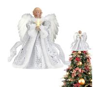 Angel Christmas Tree Topper | 30cm Angel Christmas Decorations | Lightweight Angels Trees Toppers Ornament with Star String Light | Light Up Angels Tree Top Figurine Doll for Party Home Decor