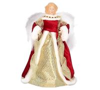 Angel Christmas Tree Topper, 32cm Angel Treetop Figurine Angel Tree Topper Decorations Fairy Treetop Pendant Light Up Christmas Tree Angel Topper Indoor Christmas Decoration with Feather Wings (F)