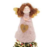 Angel Christmas Tree Topper, Angel Decoration Christmas Tree Top Topper with Star,Plush Fairy Angel Figurine,Angel Pendant Doll for Christmas Tree Party Decoration (Pink)