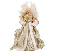 Angel Christmas Tree Topper, Angel Figurine Christmas Tree Ornaments Topper, Angel Tree Top Ornament With White Feather Wings, Christmas Tree Angel Treetop, Christmas Tree Toppers Decorations