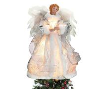 Angel Christmas Tree Topper, Angel Statue for Christmas Tree with LED Light,Illuminated Angels Tree Topper for Christmas Tree Decoration,Christmases Party Supplies Angel with Warm Yellow Light