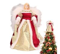 Angel Christmas Tree Topper - Angel Tree Topper Decoration, Angels Treetop Figurine, Fairy Treetop Pendant, Fairy Trees Toppers Christmas Ornament, Fairy Figurines Treetop For Festival (red)