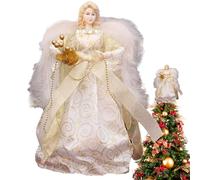 Angel Christmas Tree Topper - Angel Tree Topper Decoration, Angels Treetop Figurine, Fairy Treetop Pendant, Fairy Trees Toppers Christmas Ornament, Fairy Figurines Treetop For Festival (gold)
