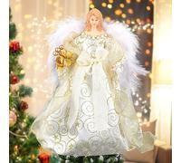 Angel Christmas Tree Topper, Christmas Doll Hanging Angel Christmas Pendant Christmas Tree Topper Fairy Angel With Wing for Tree Ornaments