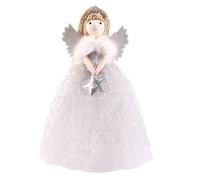 Angel Christmas Tree Topper, Gold & Silver Angel Tree Topper Decorations, 10.24" Exquisite ChristmasFairy Trees Top Ornament With Flashing Wings For Home Table Decor Christmas Trees Decorations