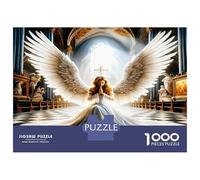 Angel Church Wings 1000 Piece Jigsaw Puzzle Bundle Divine Serenity Puzzle for Adults Sturdy Cardboard DIY Family Game Beautiful Decor Adults Kids Enthusiasts 52x38cm/1000pcs