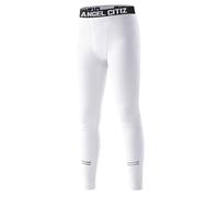ANGEL CITIZ Boys' Compression Base Layer Youth Sports Quick Dry Pants Workout Running Leggings Thermal Tights White