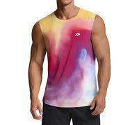 ANGEL CITIZ Men's Running Tank Top Gym Sleeveless T-Shirts Ultra Lightweight Marathon Singlet Training Vest UPF 50+ Orange