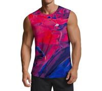 ANGEL CITIZ Men's Running Tank Top Gym Sleeveless T-Shirts Ultra Lightweight Marathon Singlet Training Vest UPF 50+ Red