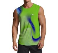 ANGEL CITIZ Men's Running Tank Top Gym Sleeveless T-Shirts Ultra Lightweight Marathon Singlet Training Vest UPF 50+ Green