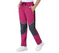 ANGEL CITIZ Waterproof Trousers Kids Lightweight School Cargo Pants Boys' Joggers Work Trousers with 3 Pockets Pink