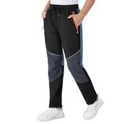 ANGEL CITIZ Waterproof Trousers Kids Lightweight School Cargo Pants Boys' Joggers Work Trousers with 3 Pockets Black